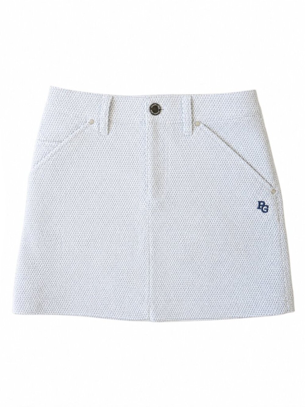 PEARLY GATES Japan Golf Gray Argyle Print Stretch Velvet Cute Mini Skirt 00 / XS